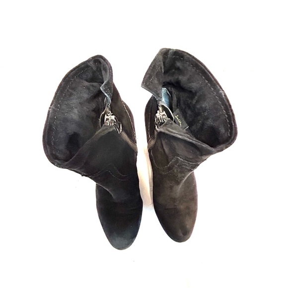 Sam Edelman Louie Ankle Cowgirl Fringe Leather Suede Black Purple Silver Sz 8.5 - Picture 5 of 14